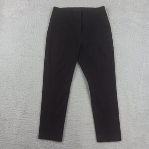 Ann Taylor Audrey Ankle Pants Womens 6P Black Slim Fit Seam Detail 07153